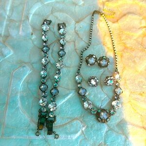 Sorrelli Necklace, Earrings (2 pairs) and Bracelets (2) Set in Antique Gold